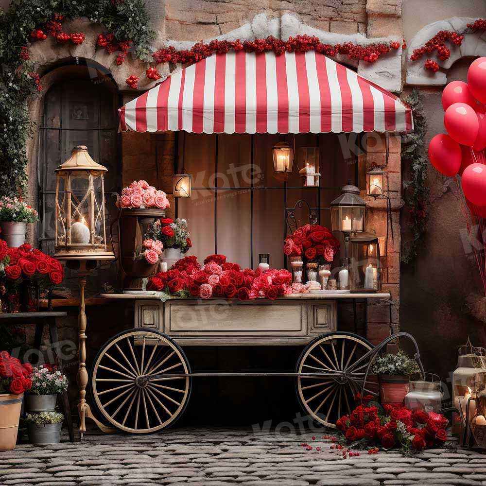 Kate Valentine's Day Rose Shop Street Backdrop Designed by Emetselch