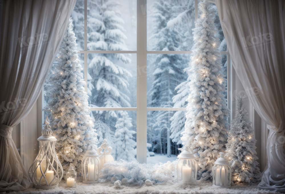 Kate Winter Christmas Tree Window Backdrop Designed by Emetselch