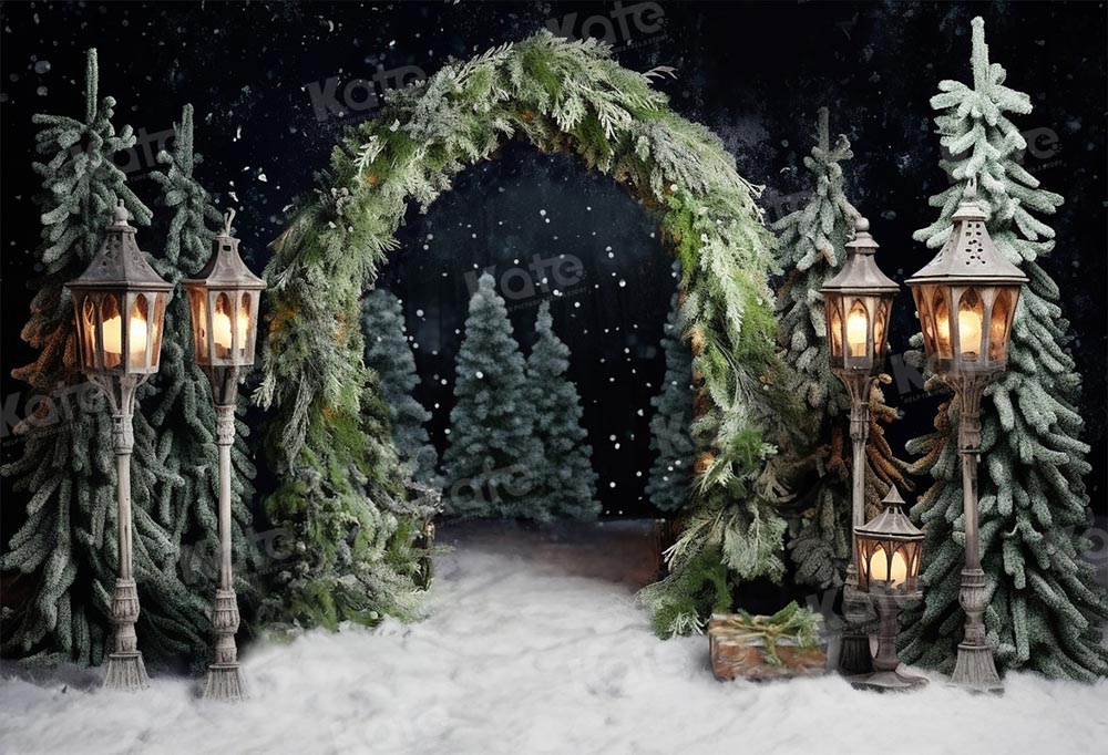 Kate Christmas Outdoor Arch Tree Night Backdrop for Photography -UK