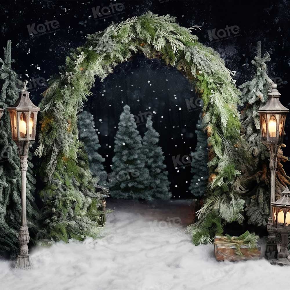 Kate Christmas Outdoor Arch Tree Night Backdrop for Photography -UK