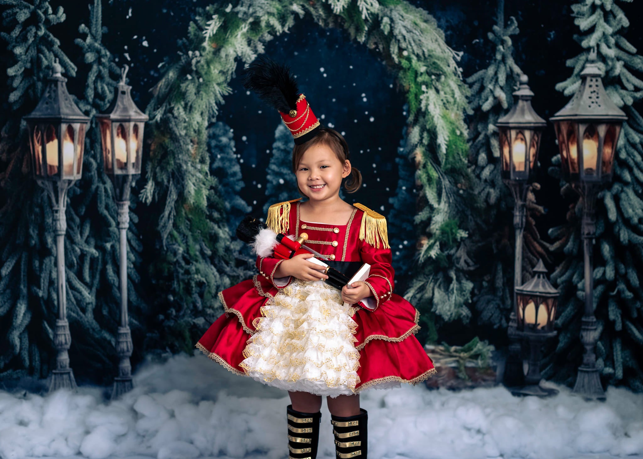Kate Christmas Outdoor Arch Tree Night Backdrop for Photography -UK