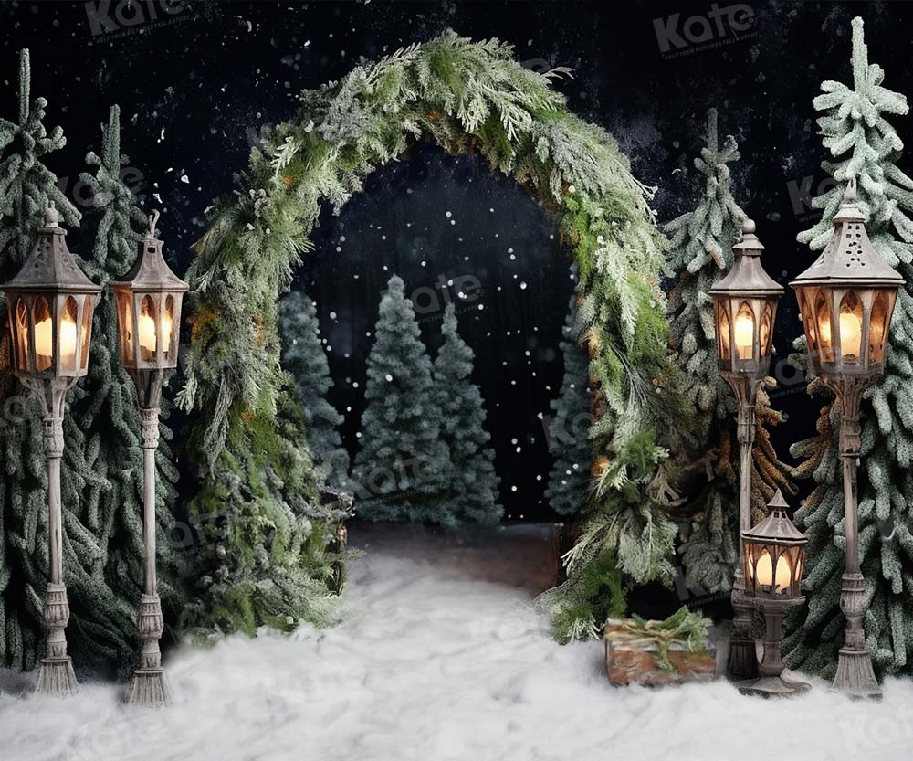 Kate Christmas Outdoor Arch Tree Night Backdrop for Photography -UK