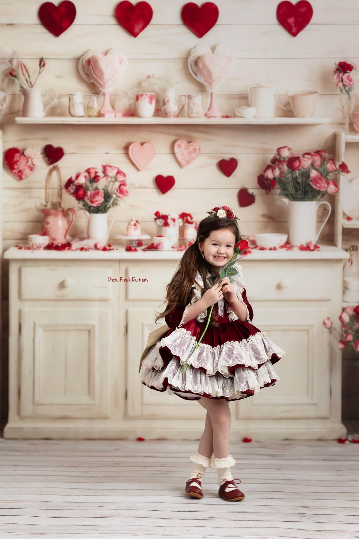 Kate Valentine's Day Beige Kitchen Backdrop Designed by Emetselch -UK
