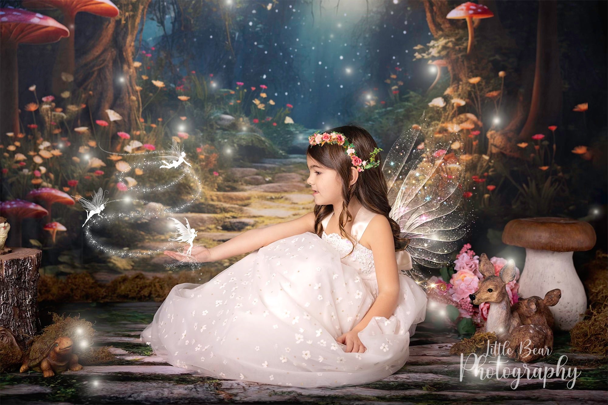 Kate Fantasy Firefly Mushroom Forest Backdrop for Photography -UK