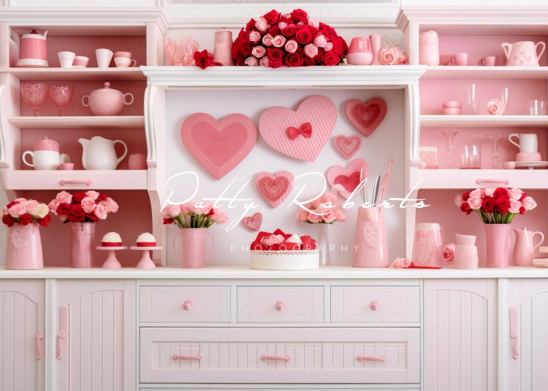 Kate Valentines Day Pink Kitchen Backdrop Designed by Patty Robert
