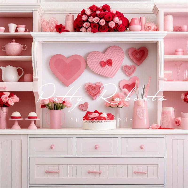 Kate Valentines Day Pink Kitchen Backdrop Designed by Patty Robert