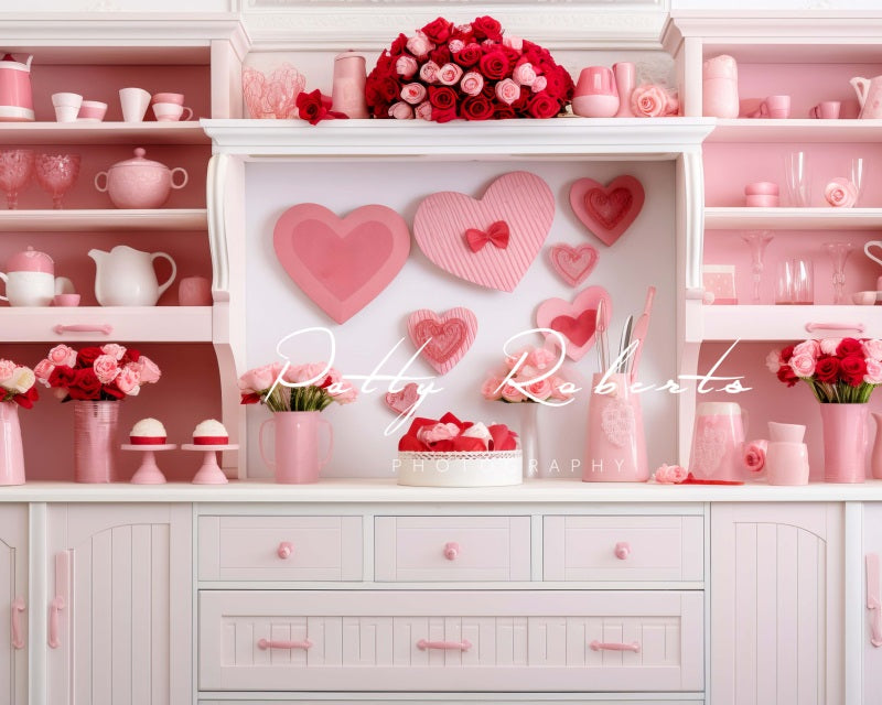 Kate Valentines Day Pink Kitchen Backdrop Designed by Patty Robert