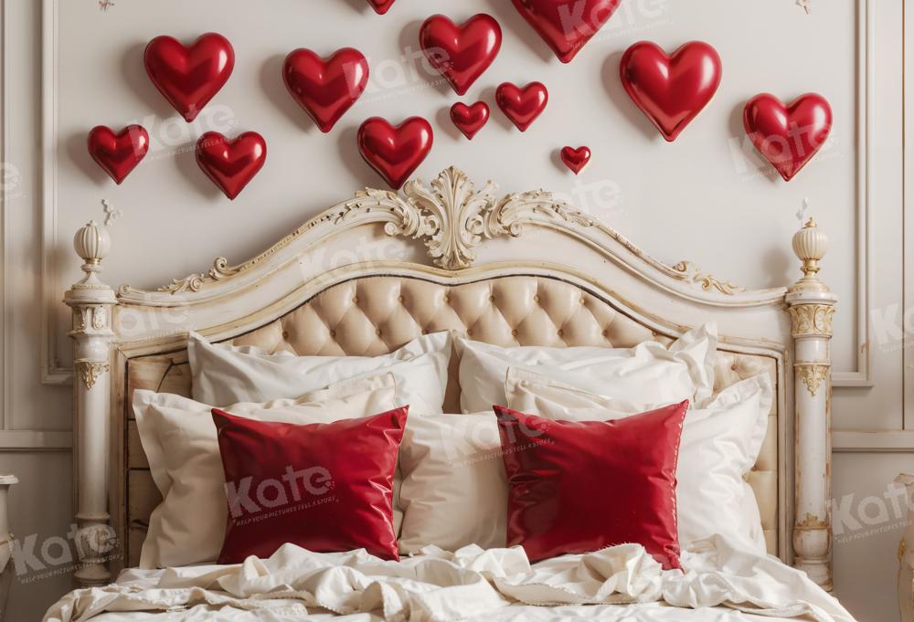 Kate Valentine's Day Red Love Balloon Headboard Backdrop Designed by Emetselch