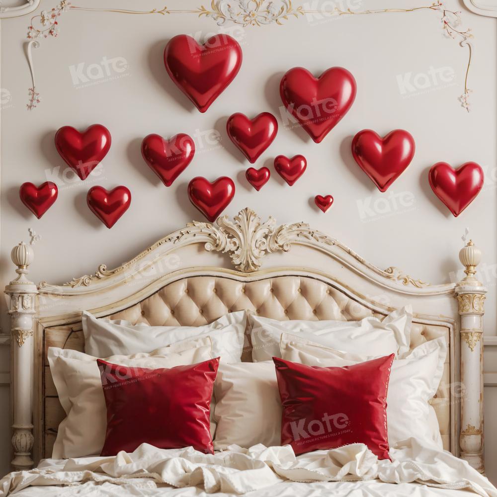 Kate Valentine's Day Red Love Balloon Headboard Backdrop Designed by Emetselch