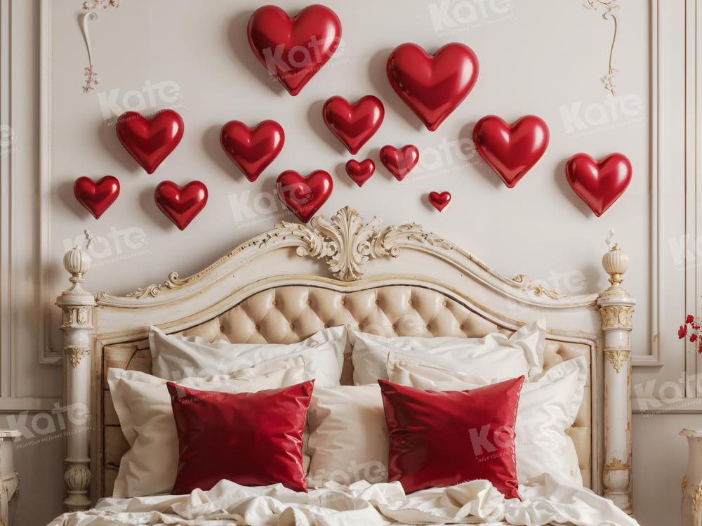 Kate Valentine's Day Red Love Balloon Headboard Backdrop Designed by Emetselch