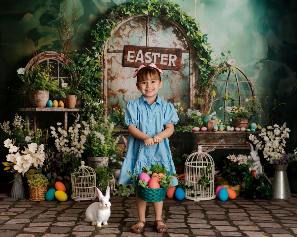 Kate Easter Green Plant Peter Rabbit Backdrop Designed by Emetselch