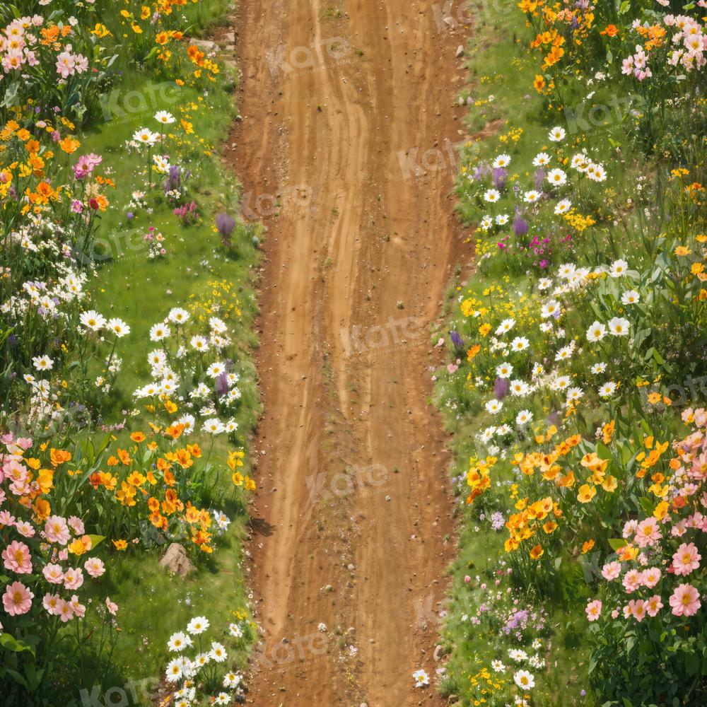Kate Spring Flowers Field Path Floor Backdrop Designed by Kate Image -UK