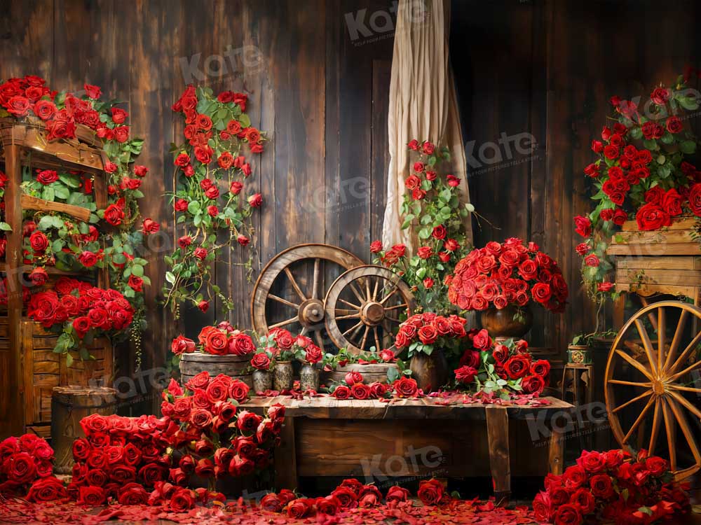 Kate Valentine's Day Red Rose Room Backdrop Designed by Emetselch -UK