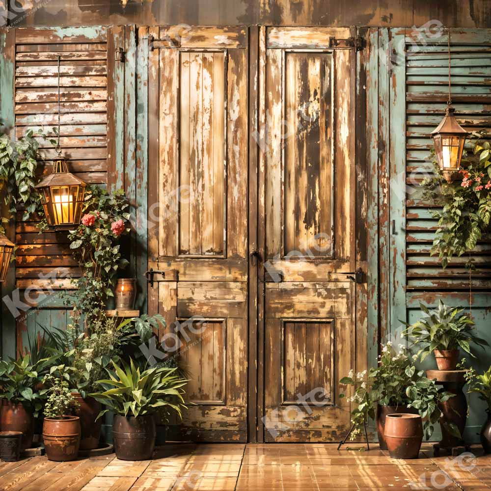 Kate Green Wooden Door Light Backdrop Designed by Emetselch