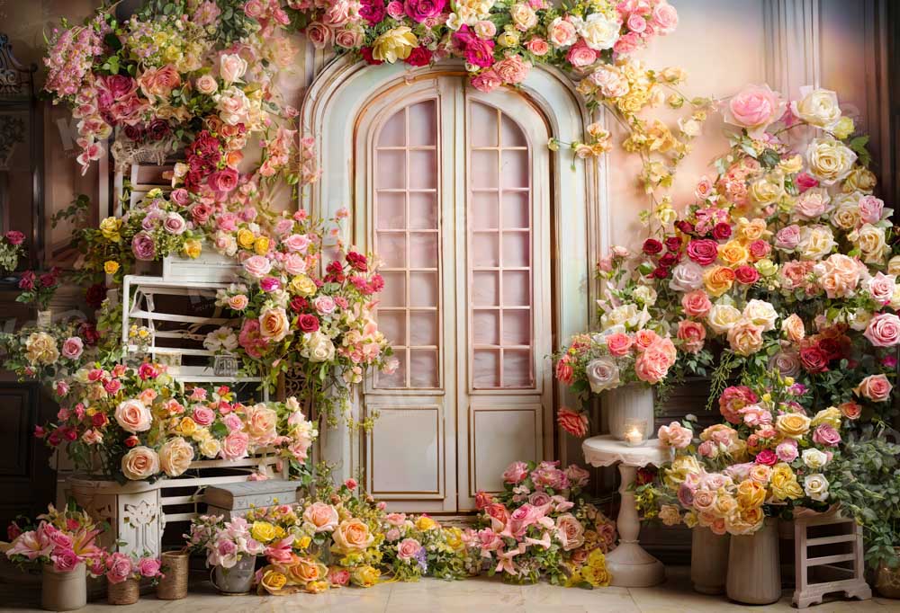 Kate Spring/Valentine's Day Colorful Flowers Room Backdrop Designed by Emetselch