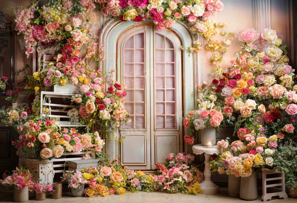 Kate Spring Colorful Flowers Room Backdrop Designed by Emetselch