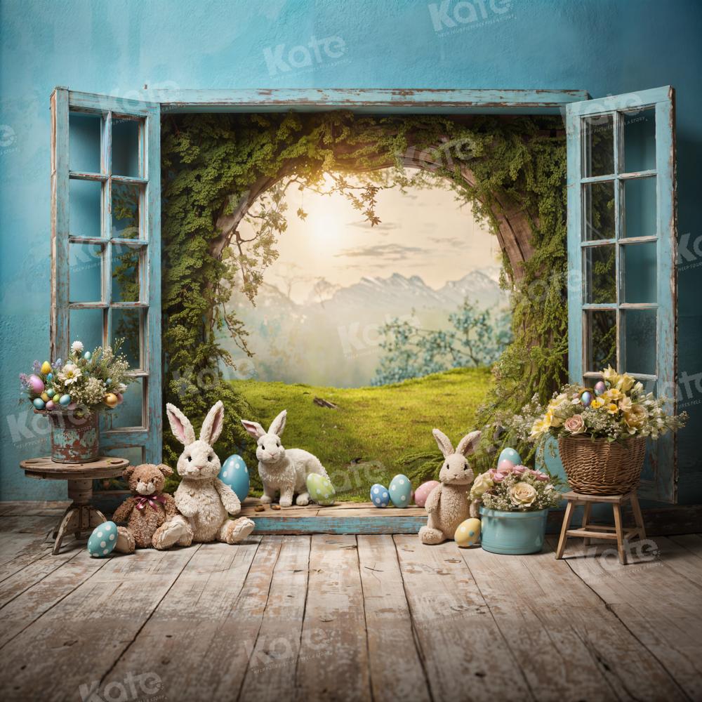 Kate Spring Easter Bunny Window Backdrop for Photography