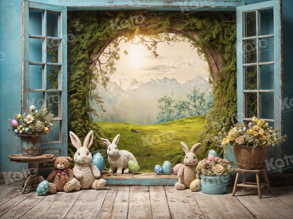 Kate Spring Easter Bunny Window Backdrop for Photography