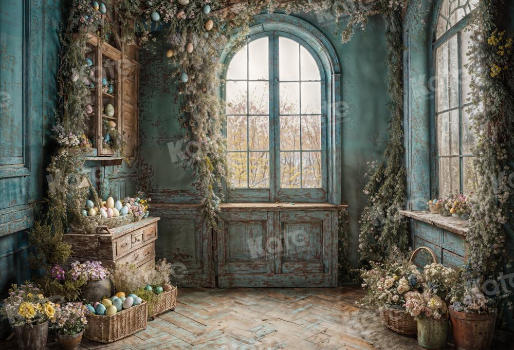 Kate Easter Egg Potted Window Room Backdrop for Photography -UK
