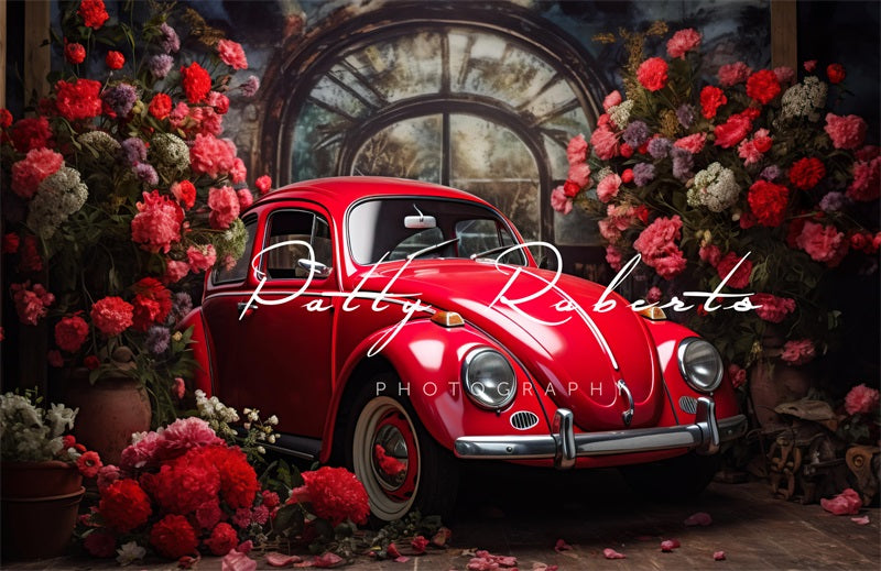 Kate Valentine's Day Red Car Backdrop Designed by Patty Robert