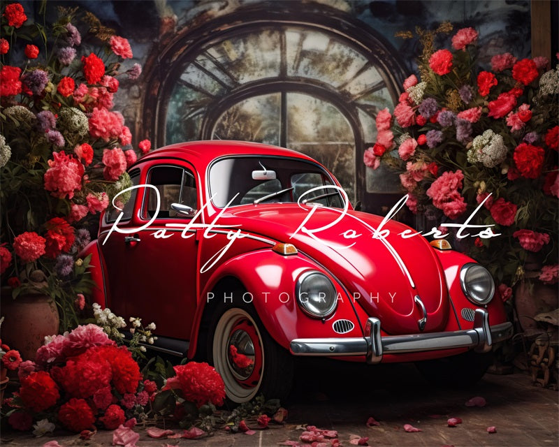 Kate Valentine's Day Red Car Backdrop Designed by Patty Robert