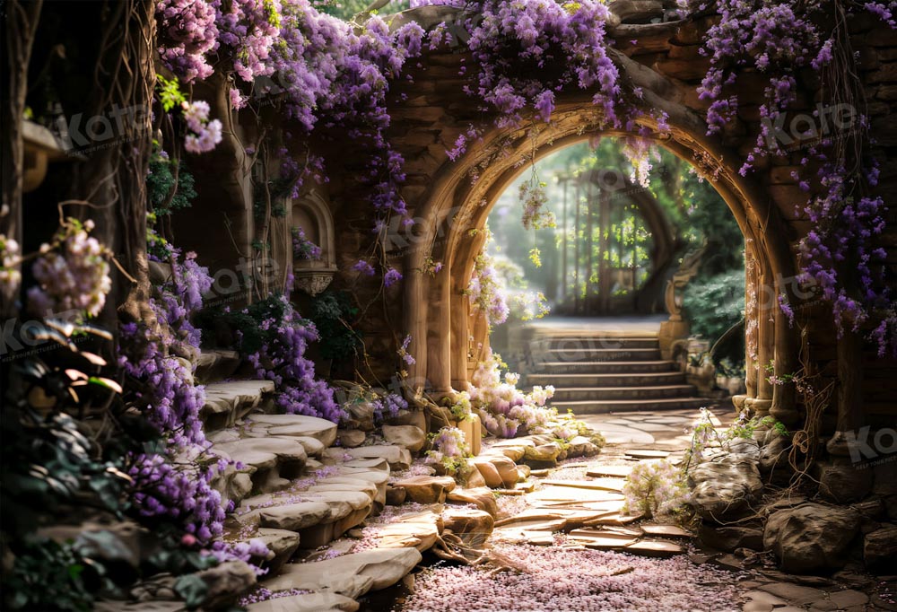 Kate Spring Forest Wisteria Stairs Backdrop Designed by Emetselch -UK