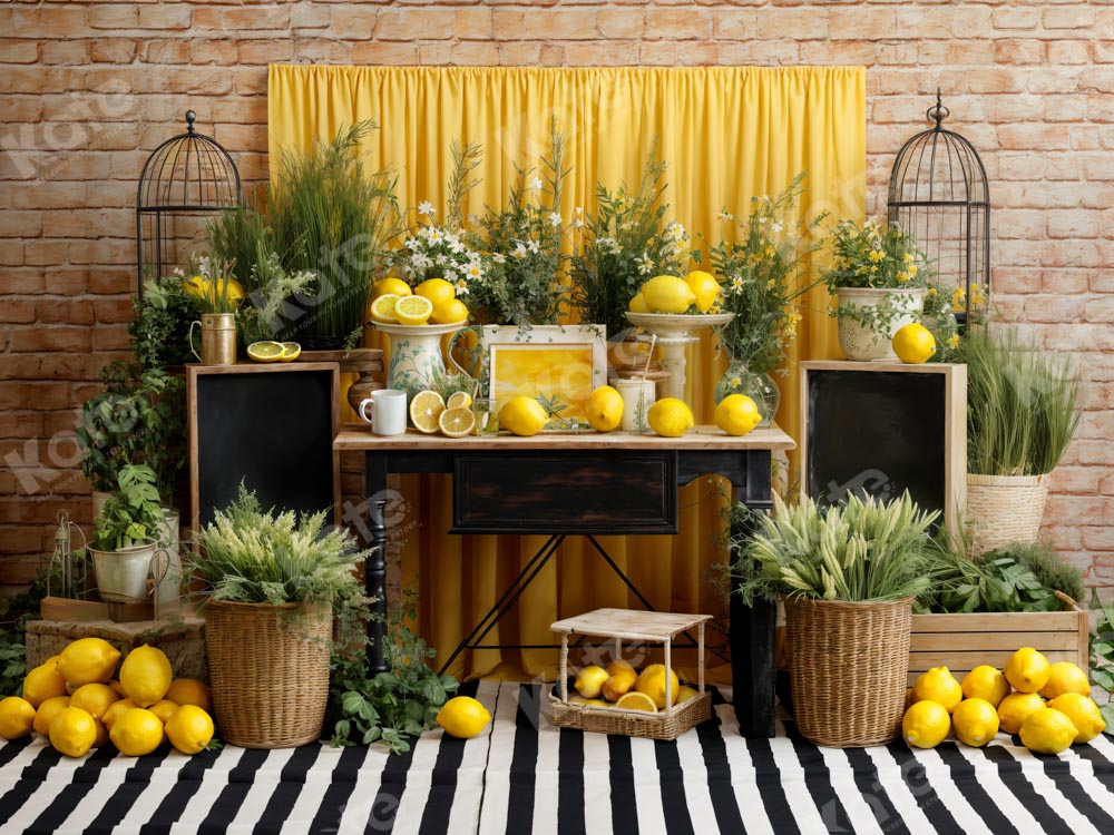 Kate Green Plant Lemon Room Backdrop Designed by Chain Photography