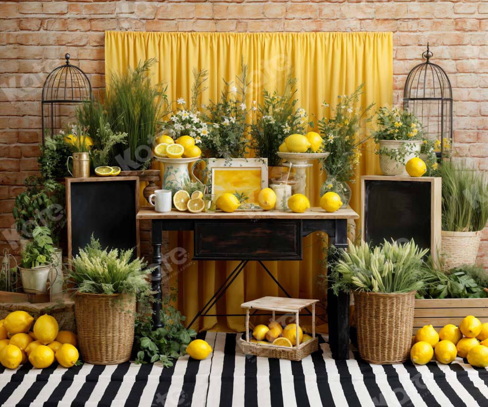 Kate Green Plant Lemon Room Backdrop Designed by Chain Photography