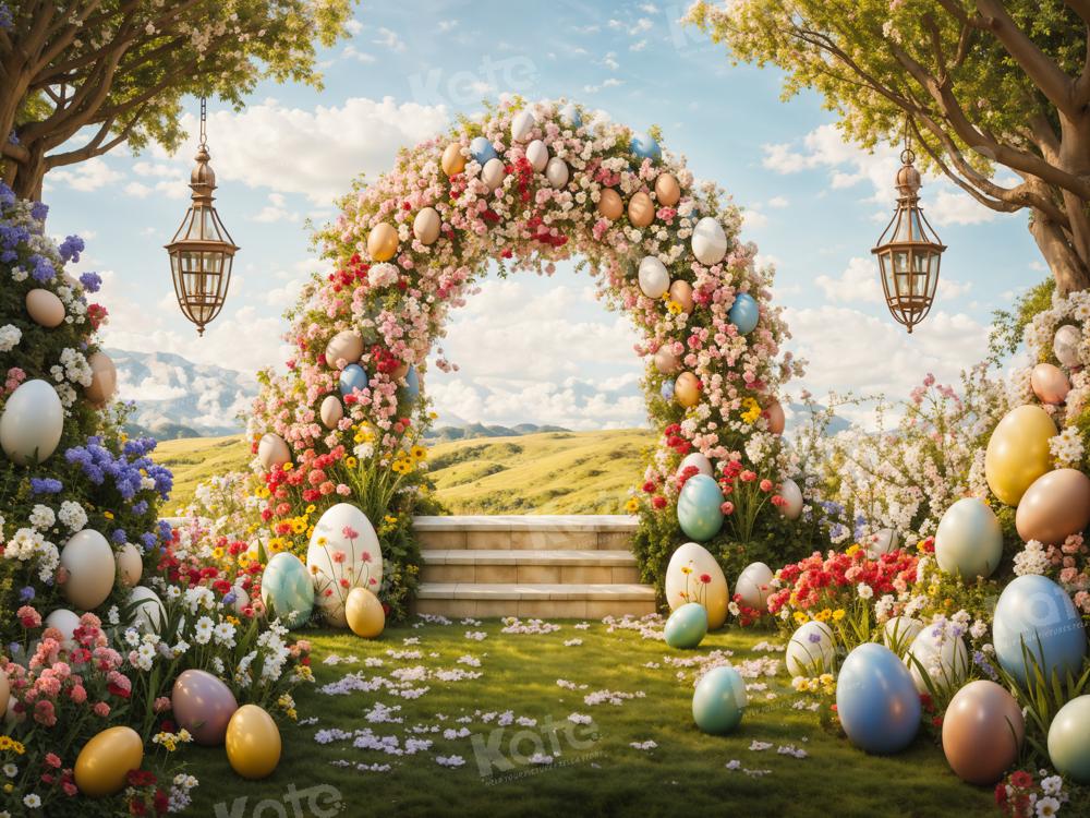 Kate Spring Easter Eggs Flowers Arch Backdrop Designed by Chain Photography -UK