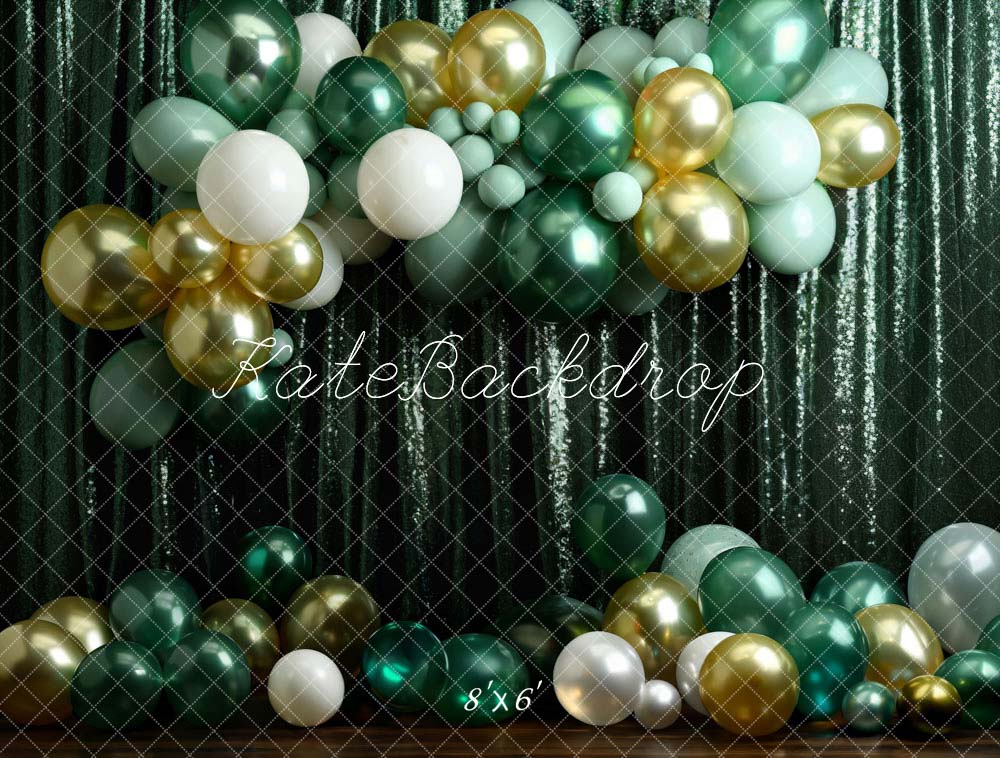 Kate Birthday Green Balloon Wall Backdrop Designed by Chain Photography