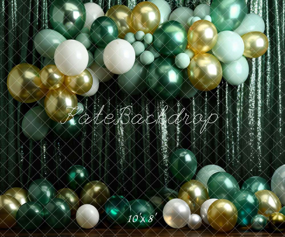 Kate Birthday Green Balloon Wall Backdrop Designed by Chain Photography