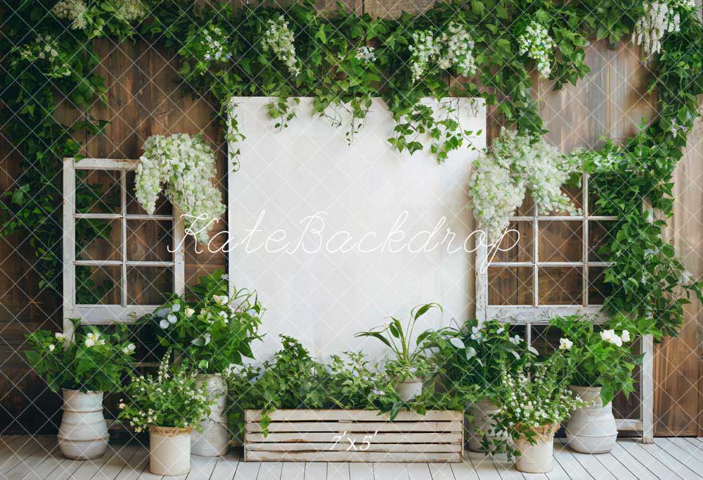 Kate Spring Greenhouse Wood Wall Backdrop Designed by Chain Photography