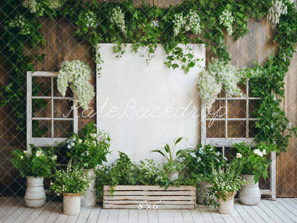Kate Spring Greenhouse Wood Wall Backdrop Designed by Chain Photography
