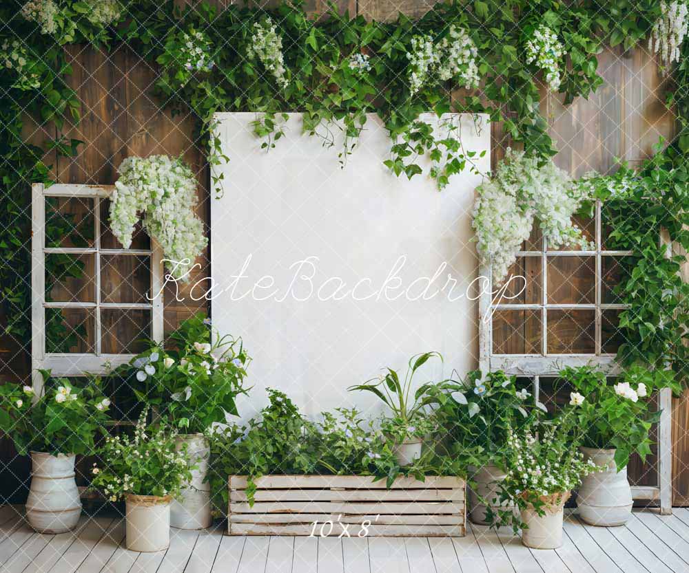 Kate Spring Greenhouse Wood Wall Backdrop Designed by Chain Photography