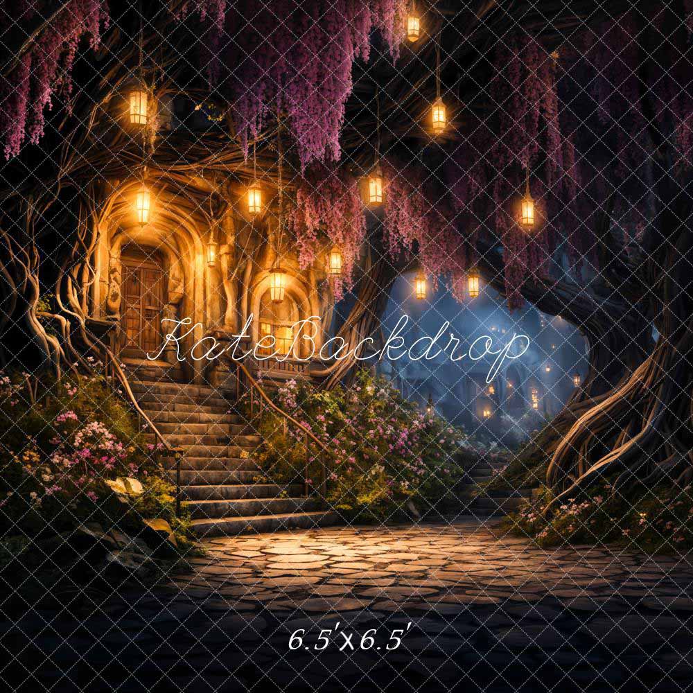 Kate Spring Night Forest Cabin Backdrop Designed by Chain Photography -UK