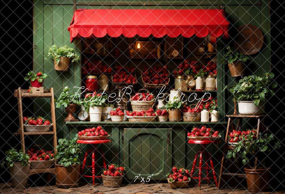 Kate Spring Strawberry Green House Backdrop Designed by Emetselch