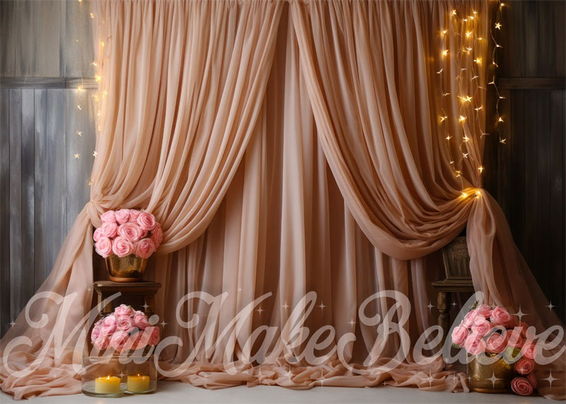 Kate Pink Curtain Backdrop Designed by Mini MakeBelieve