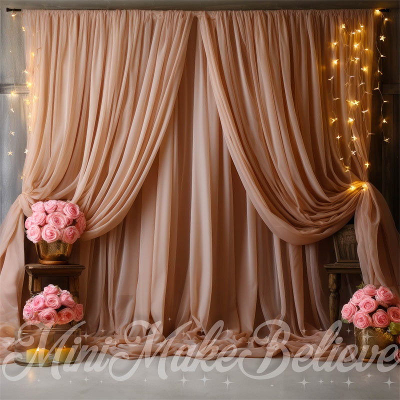 Kate Pink Curtain Backdrop Designed by Mini MakeBelieve