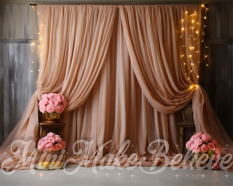 Kate Pink Curtain Backdrop Designed by Mini MakeBelieve