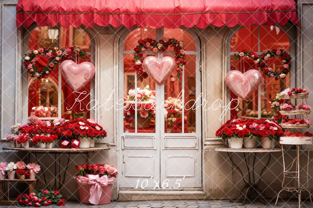 Kate Valentine's Day Rose Flower Shop Backdrop Designed by Chain Photography