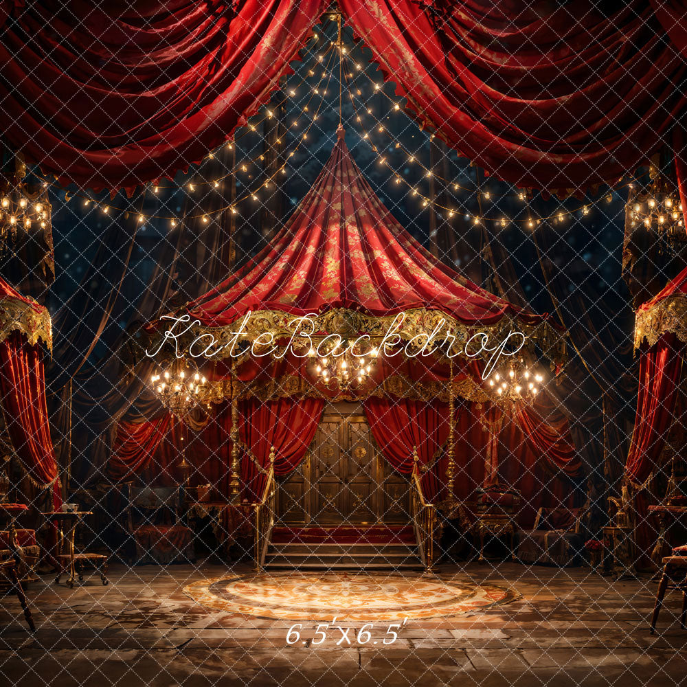 Kate Red Curtain Stage Backdrop Designed by Chain Photography -UK