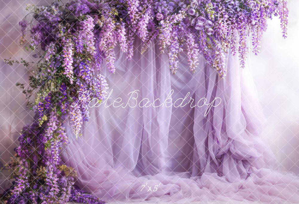Kate Wisteria Purple Curtain Backdrop Designed by Emetselch