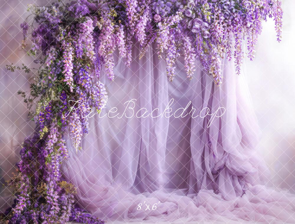 Kate Wisteria Purple Curtain Backdrop Designed by Emetselch
