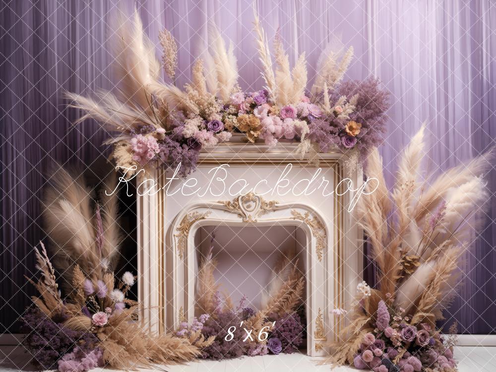 Kate Spring Flowers Reed Fireplace Backdrop Designed by Emetselch