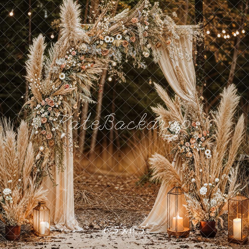 Kate Boho Reed Outdoor Grass Backdrop Designed by Emetselch