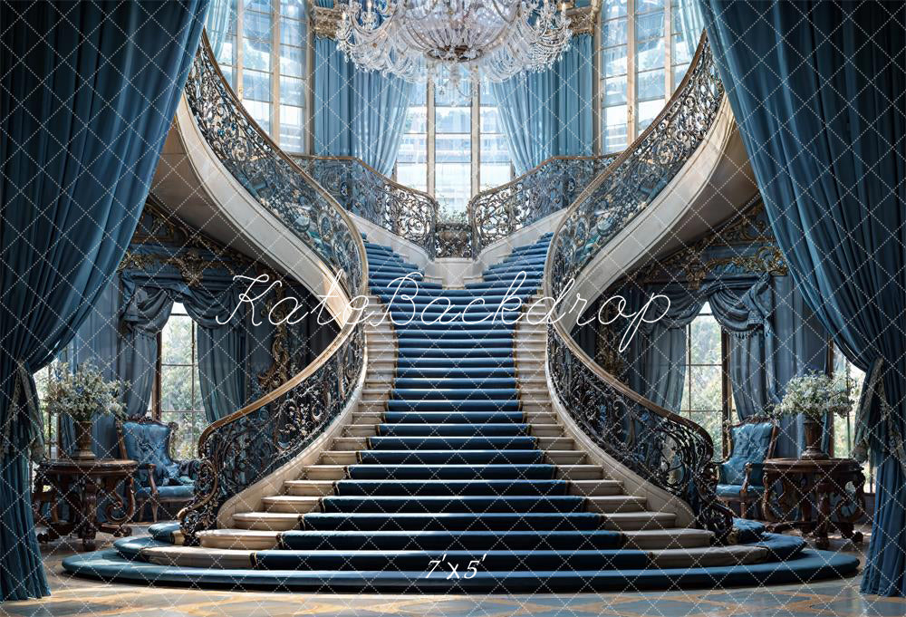 Kate Blue Luxury Staircase Wedding Backdrop Designed by Chain Photography -UK