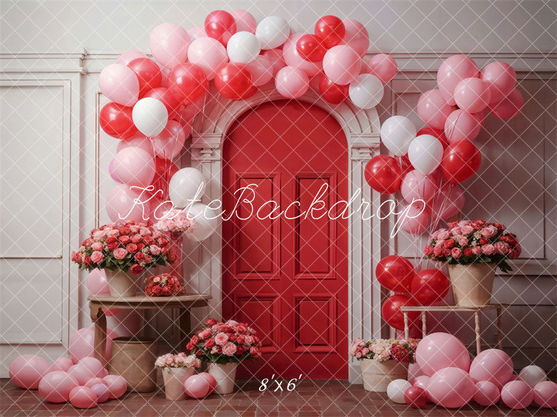 Kate Valentine's Day Flowers Balloon Arch Backdrop Designed by Chain Photography -UK