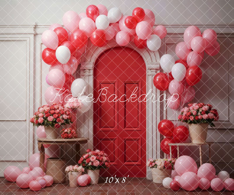 Kate Valentine's Day Flowers Balloon Arch Backdrop Designed by Chain Photography -UK