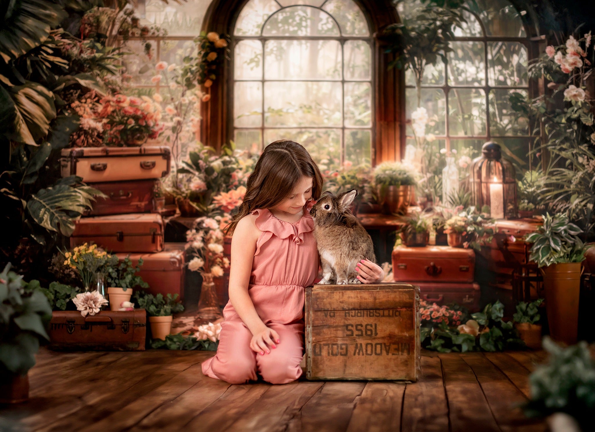 Kate Spring Window Plants Room Backdrop Designed by Chain Photography -UK