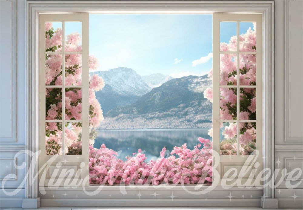 Kate Spring Door Flowerfield Mountains Backdrop Designed by Mini MakeBelieve